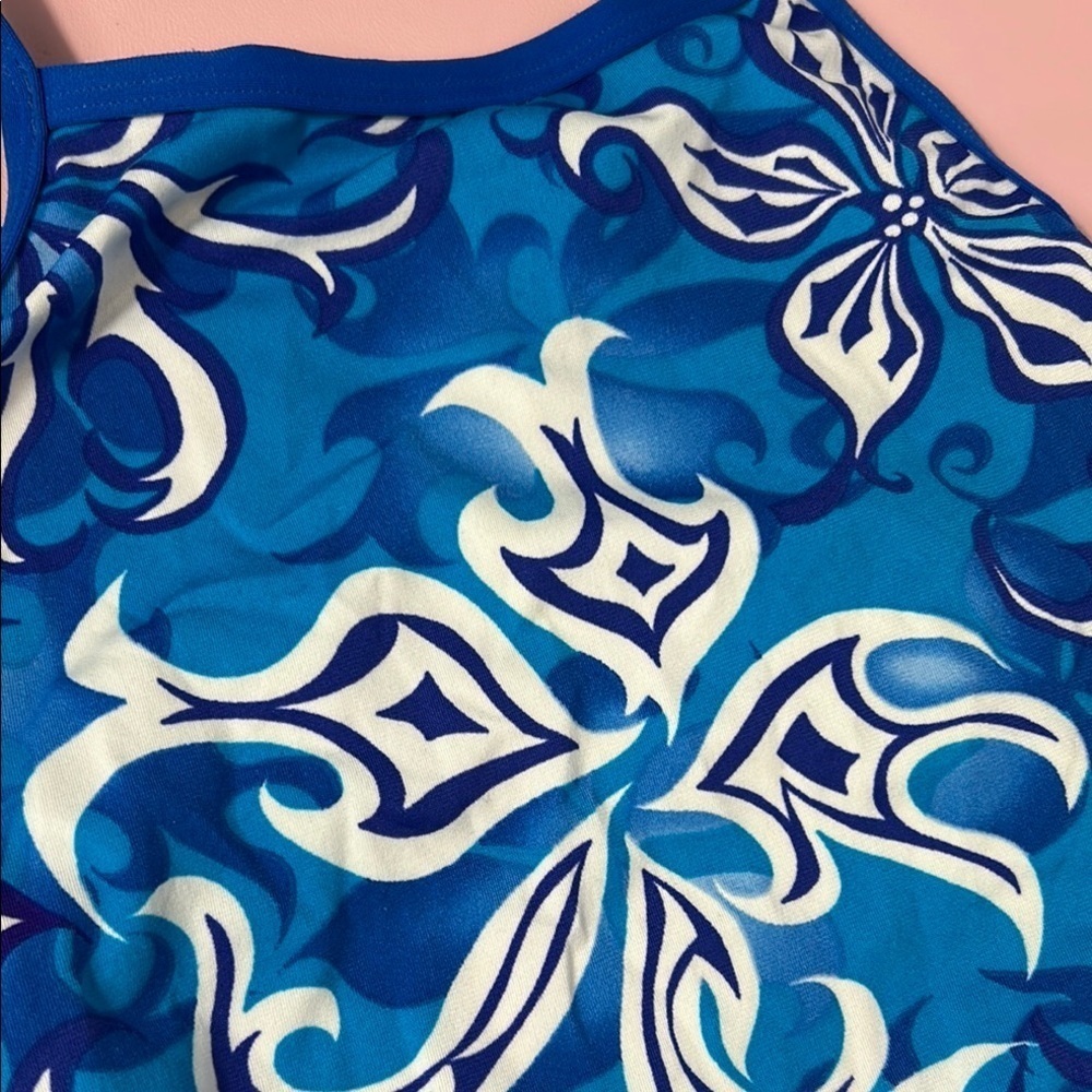 Blue and White Speedo Endurance Floral Swimsuit - Picture 2 of 10